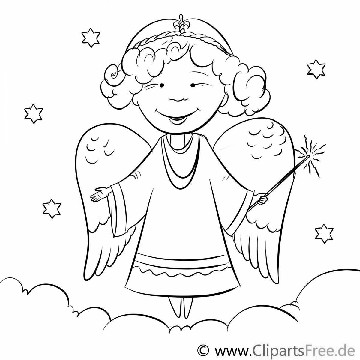 Раскраска Радостные новогодние ангелы раскраски