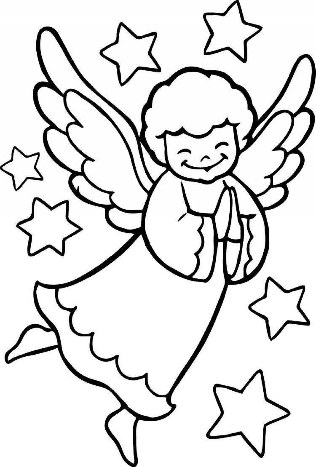 Sparkly Christmas angels coloring book