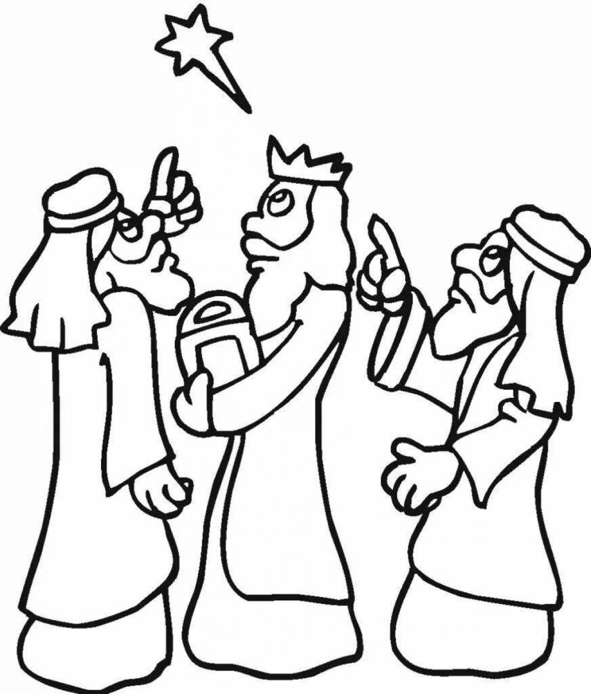 Joyful Magi Christmas Coloring Pages