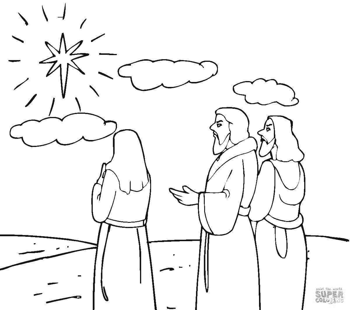 Sparkly Magi Christmas Coloring Pages