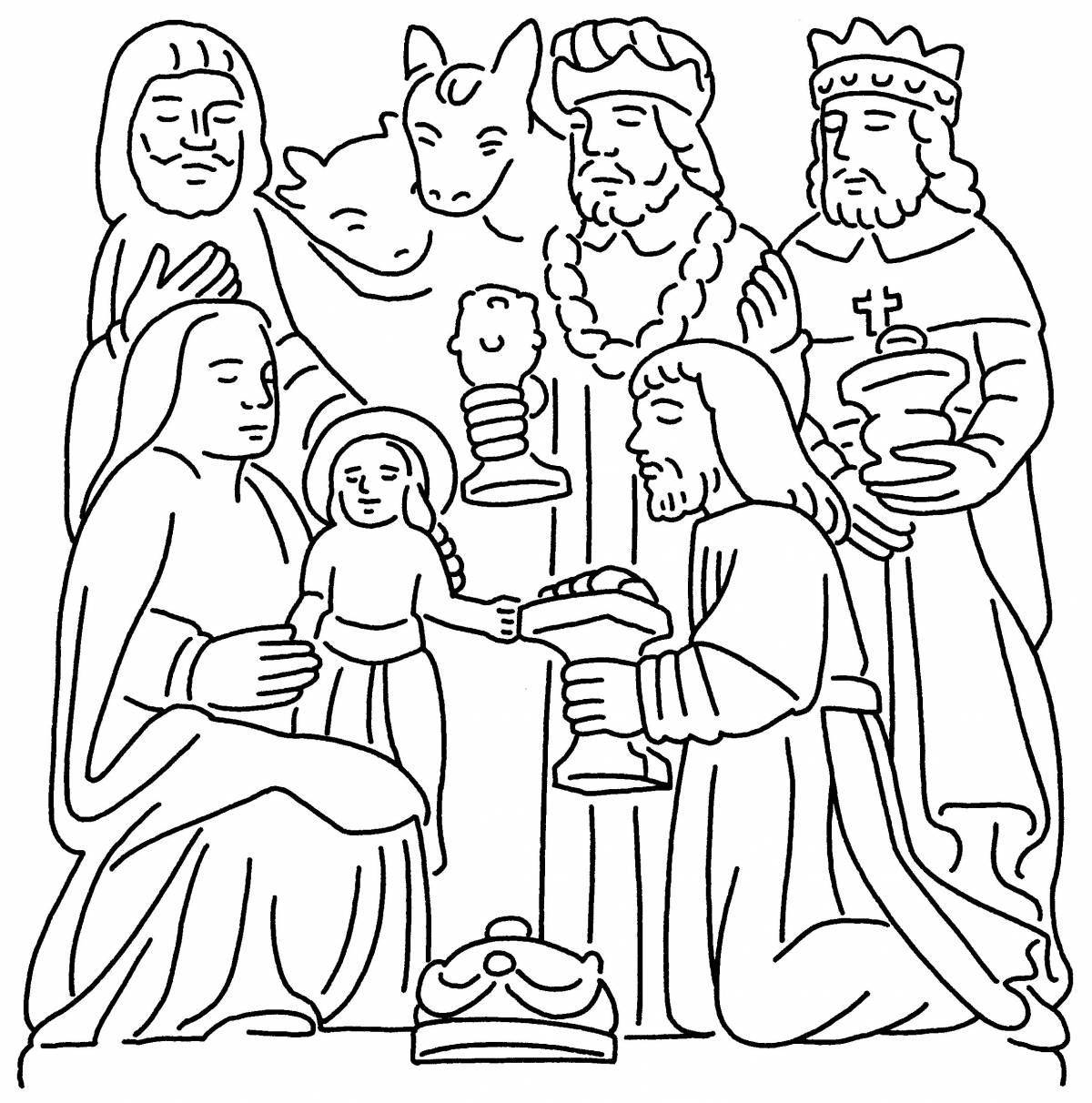 Wonderful Magi Christmas Coloring Pages