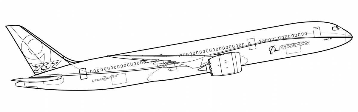 Playful boeing 737 coloring page