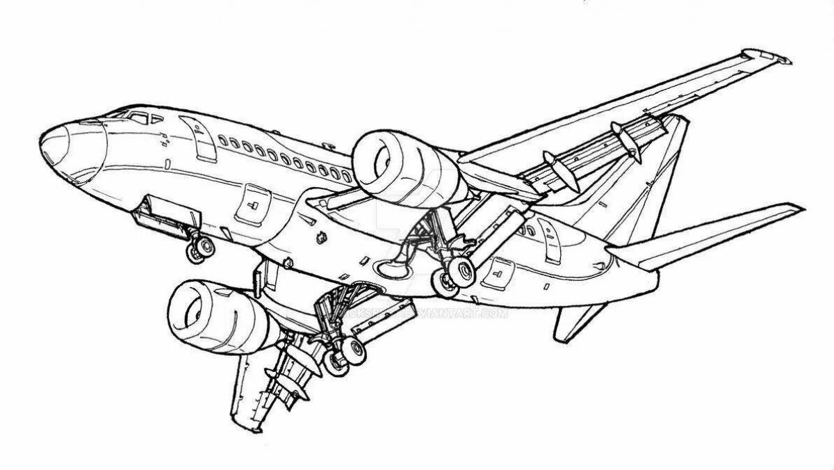 Charming boeing 737 coloring book