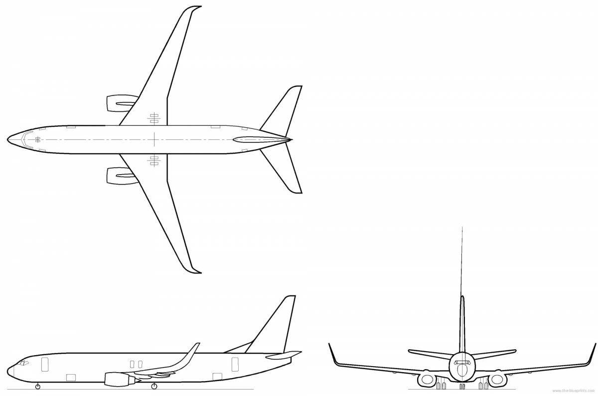 Coloring page charming boeing 737