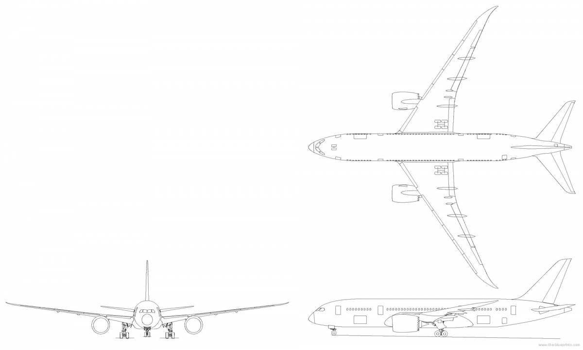 Witty Boeing 737 coloring book