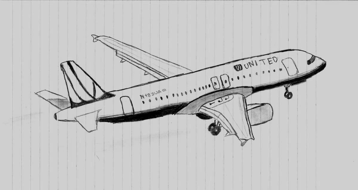 Coloring page cheerful boeing 737