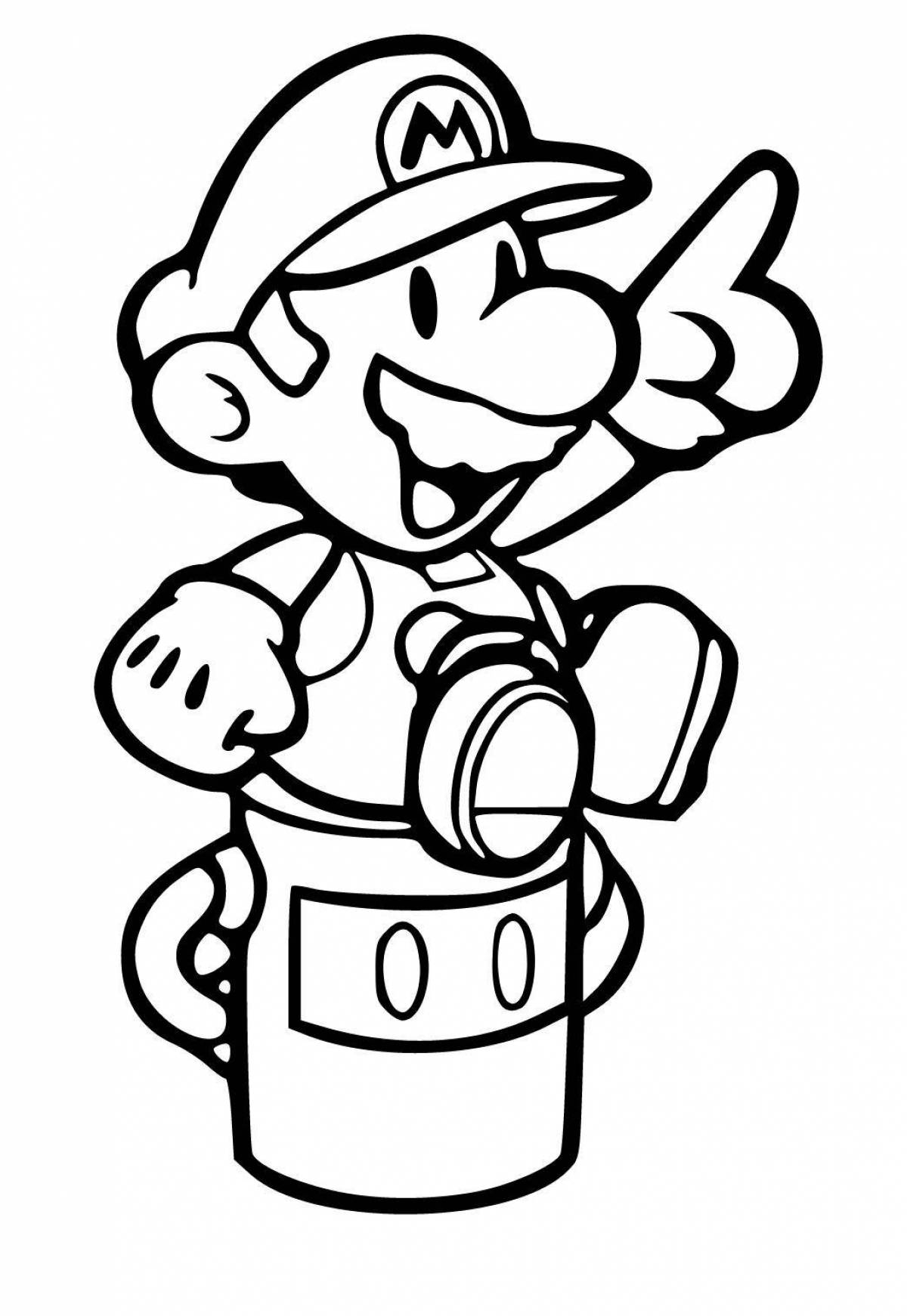 Merry mario mushroom coloring book