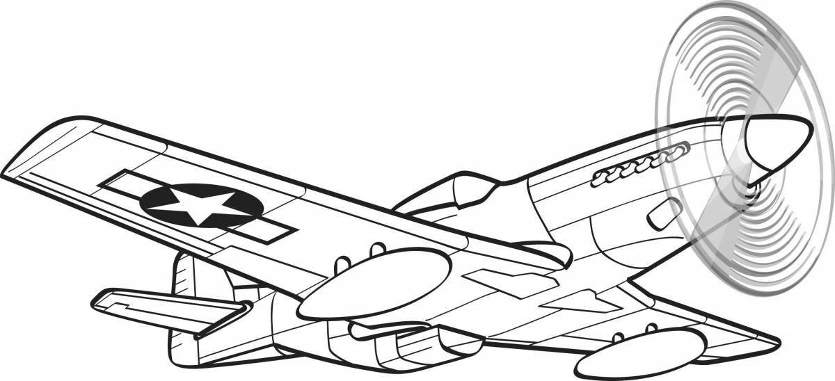 Coloring book monumental military aircraft