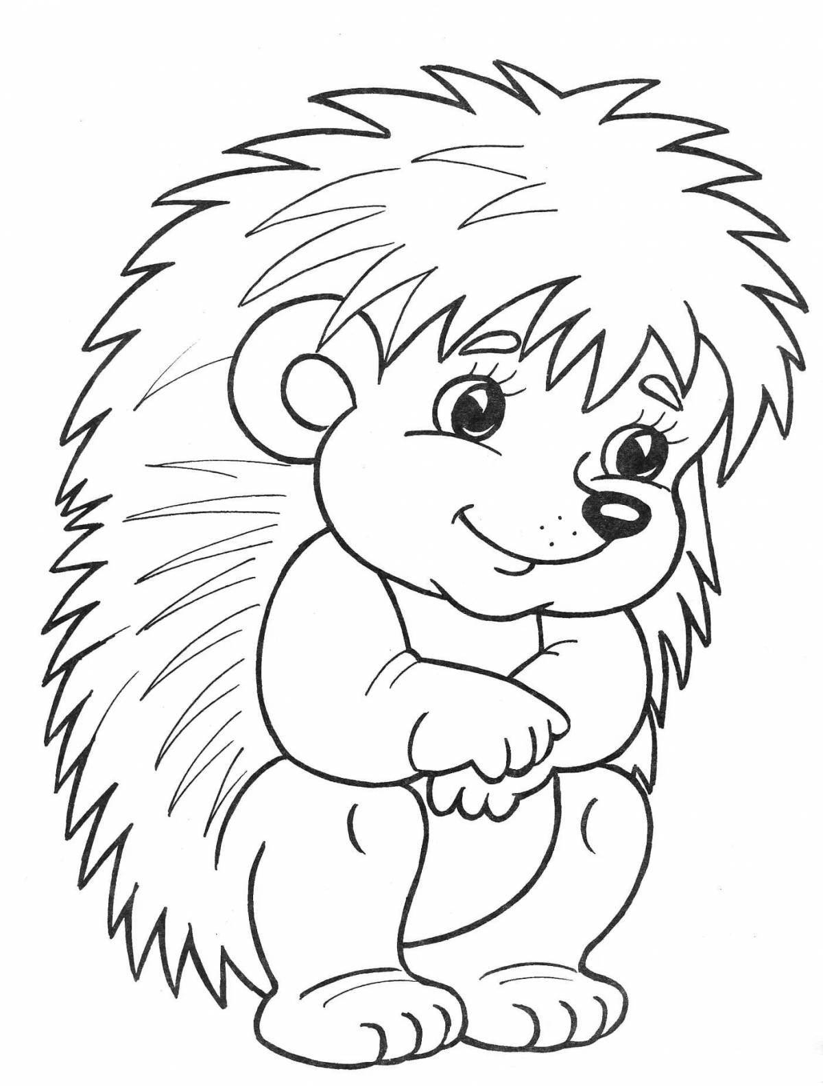 Drawing of a happy hedgehog