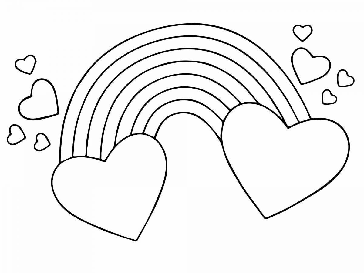 Adorable heart coloring page