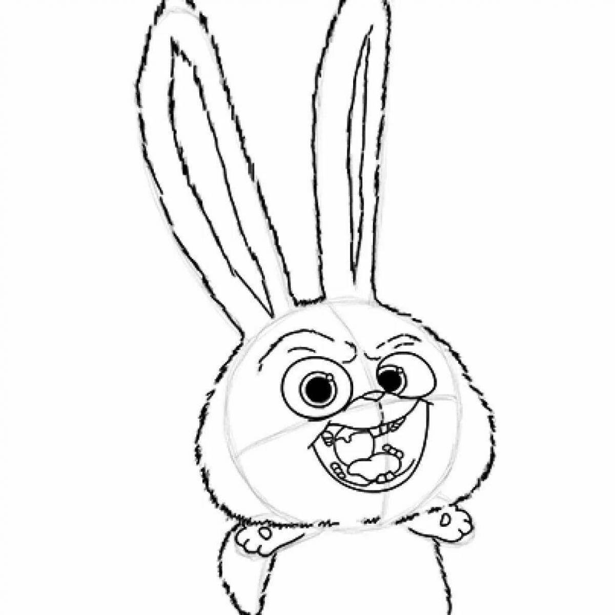 Adorable cartoon rabbit coloring book