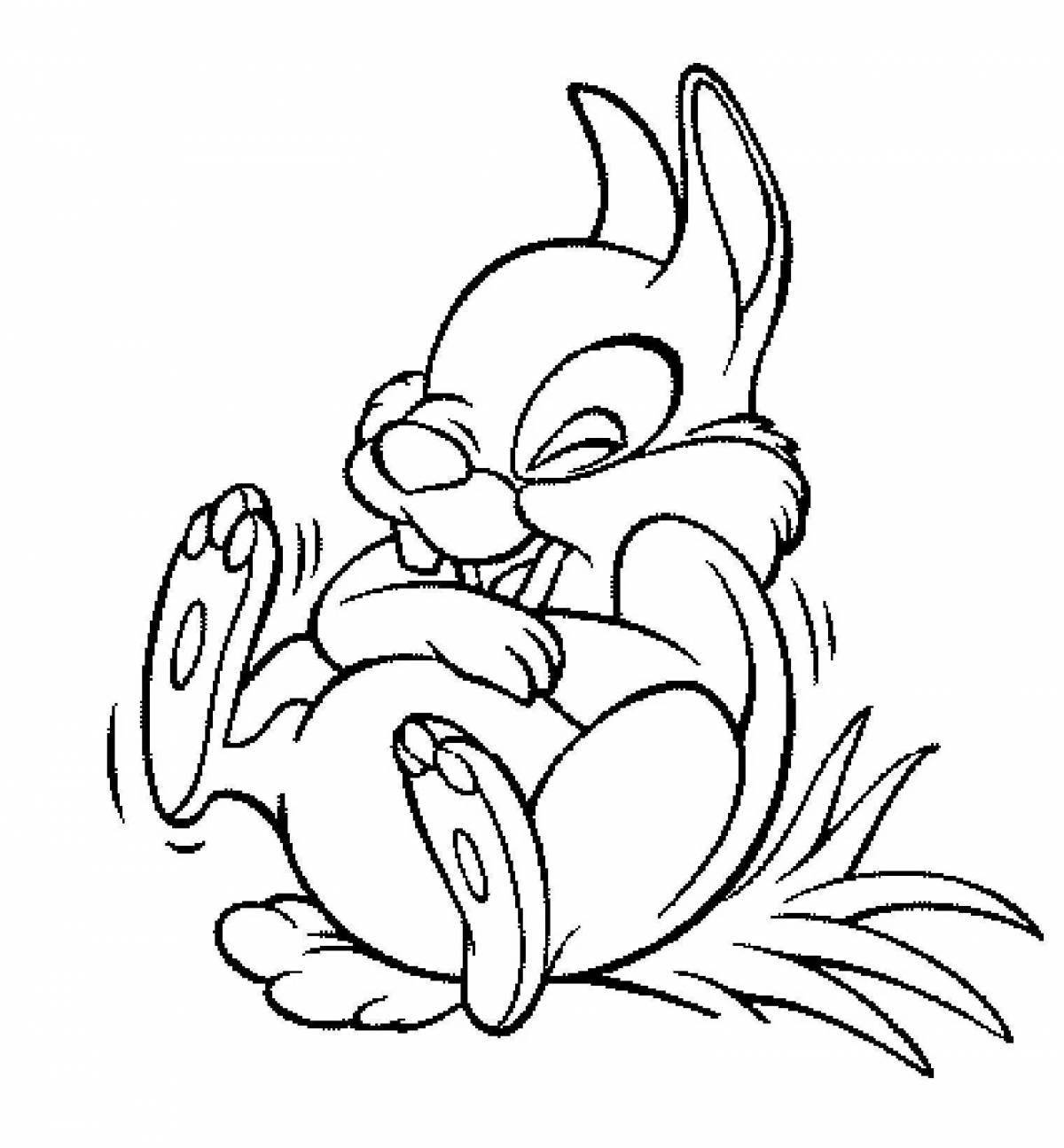 Coloring cartoon rabbit