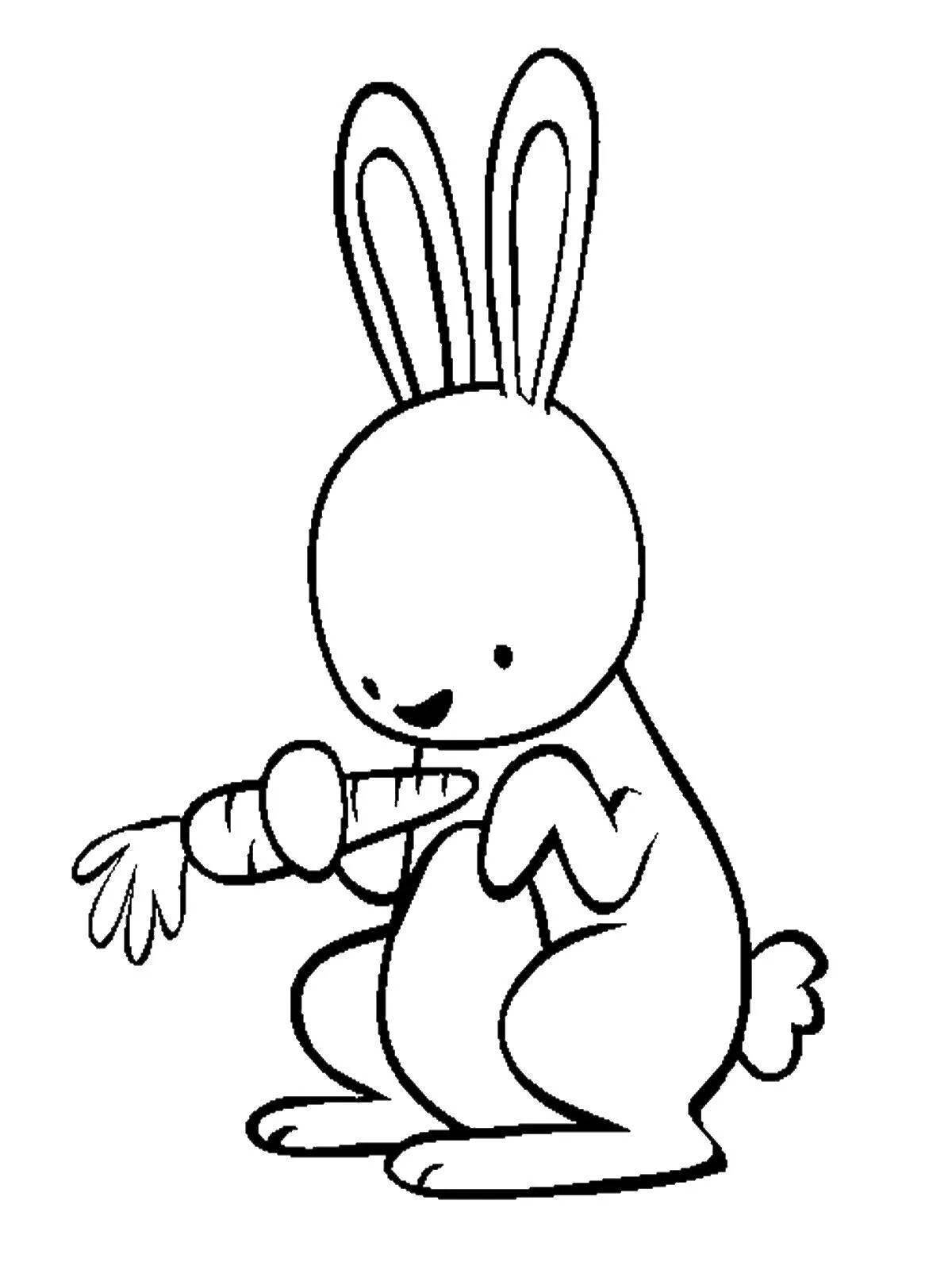 Animated rabbit cartoon coloring book