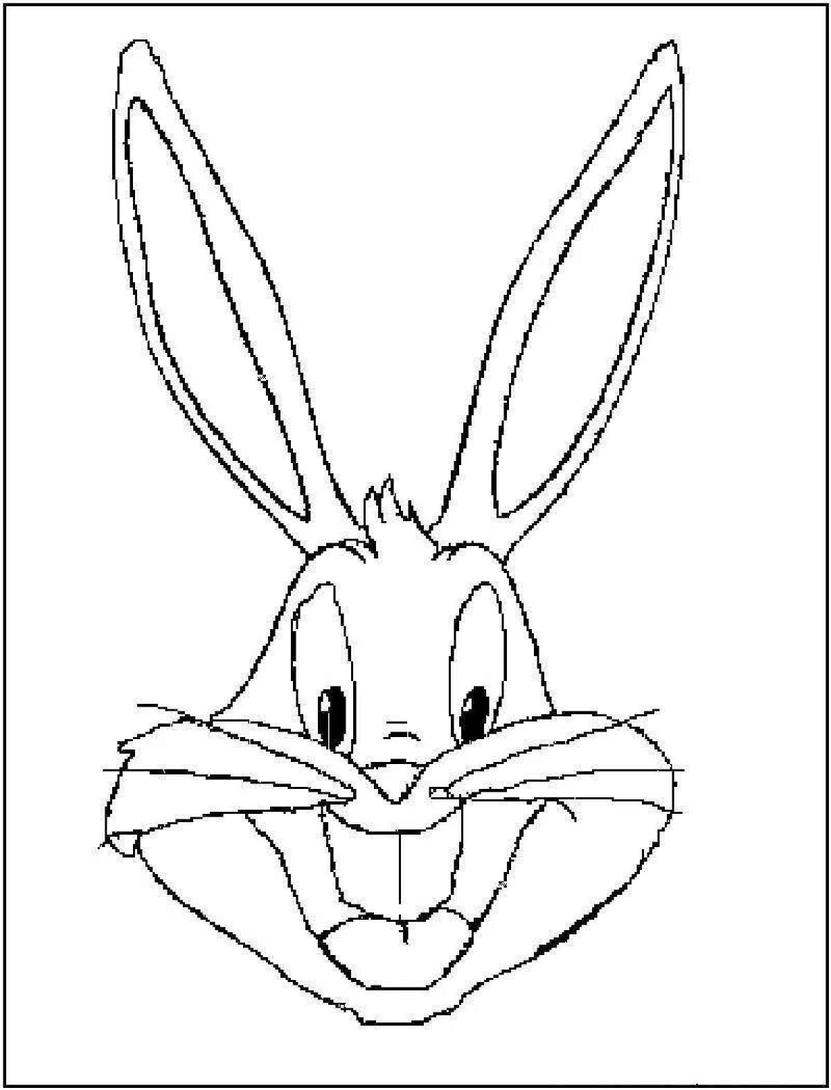 Волнистая раскраска мультяшный кролик