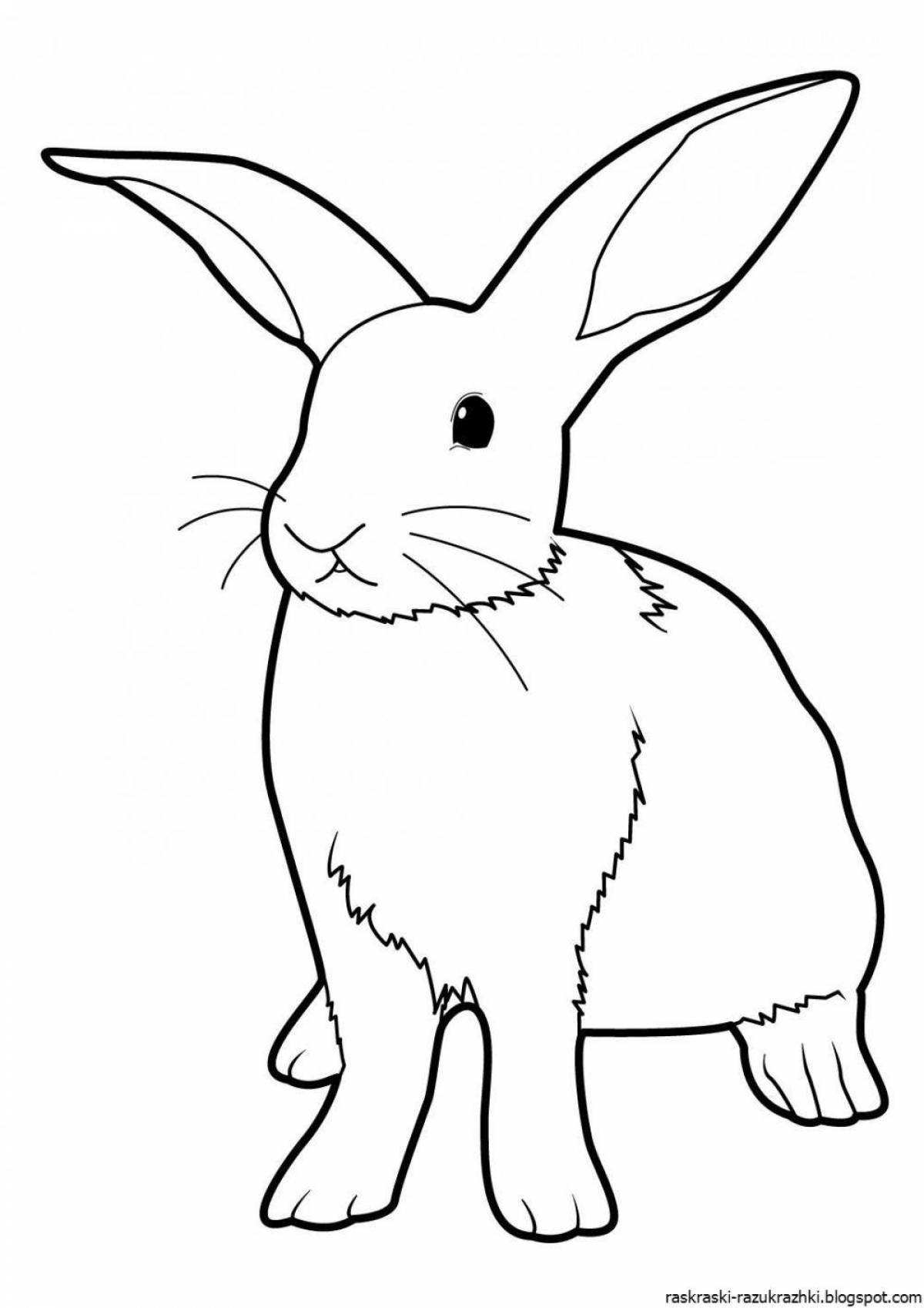 Cartoon rabbit on floppy disk