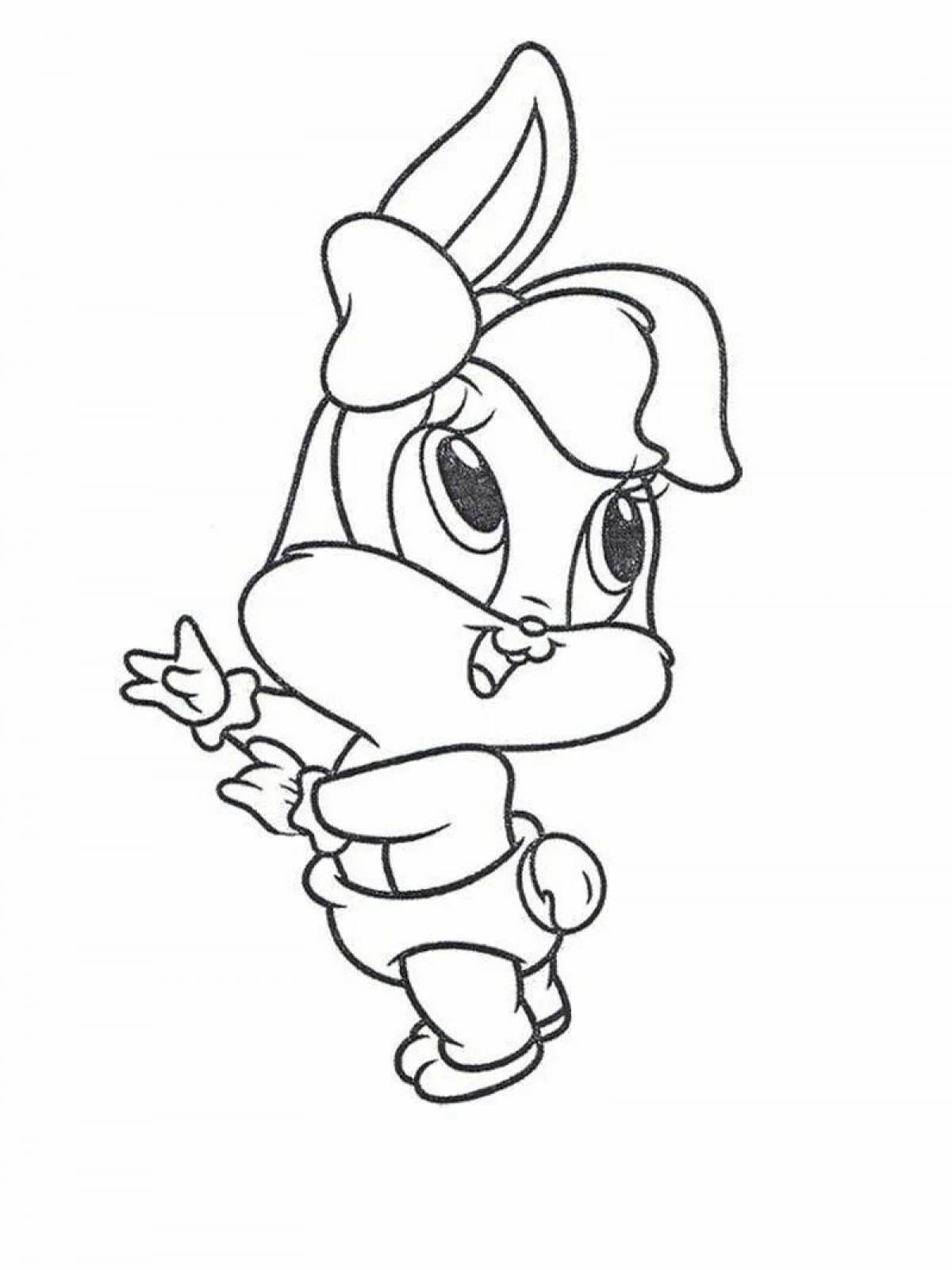 Big-eyed rabbit cartoon coloring book