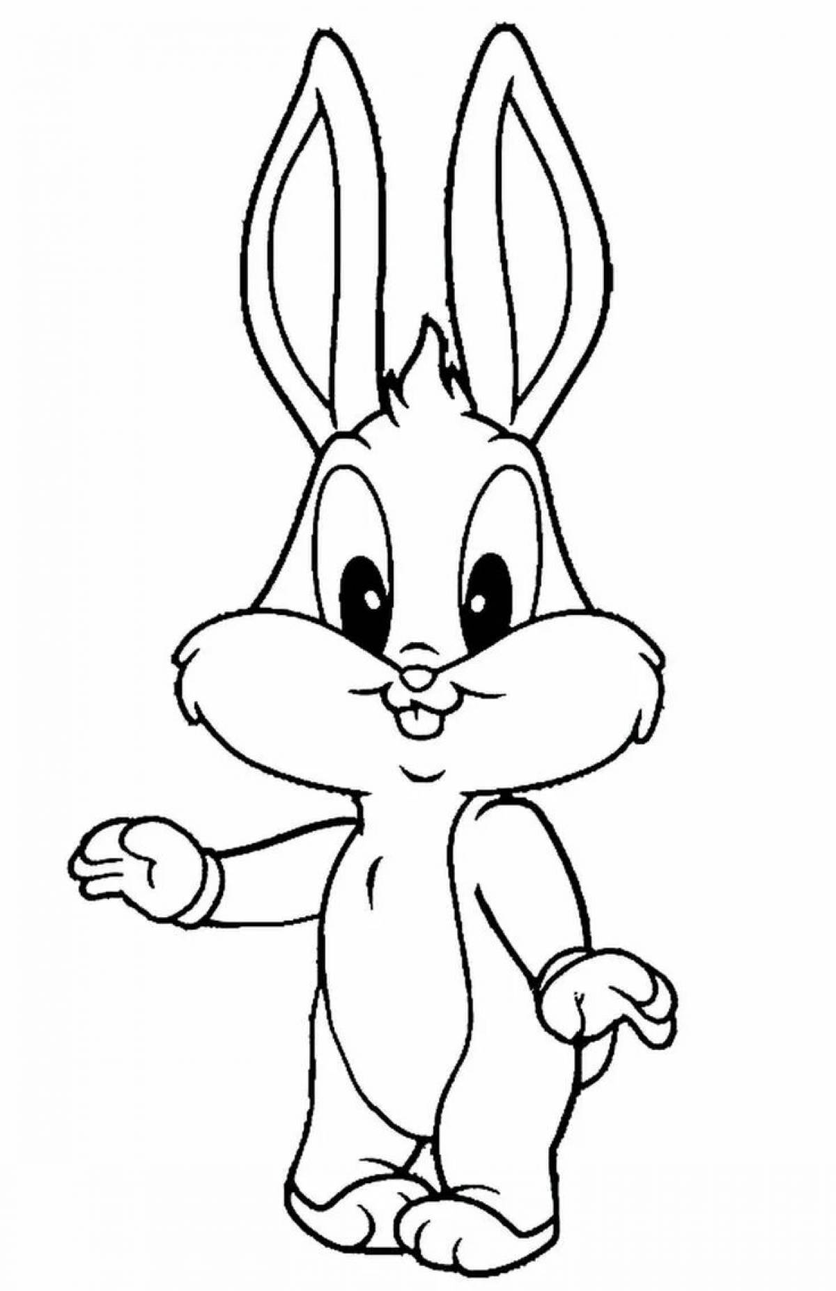 Big-cheeked rabbit cartoon coloring book