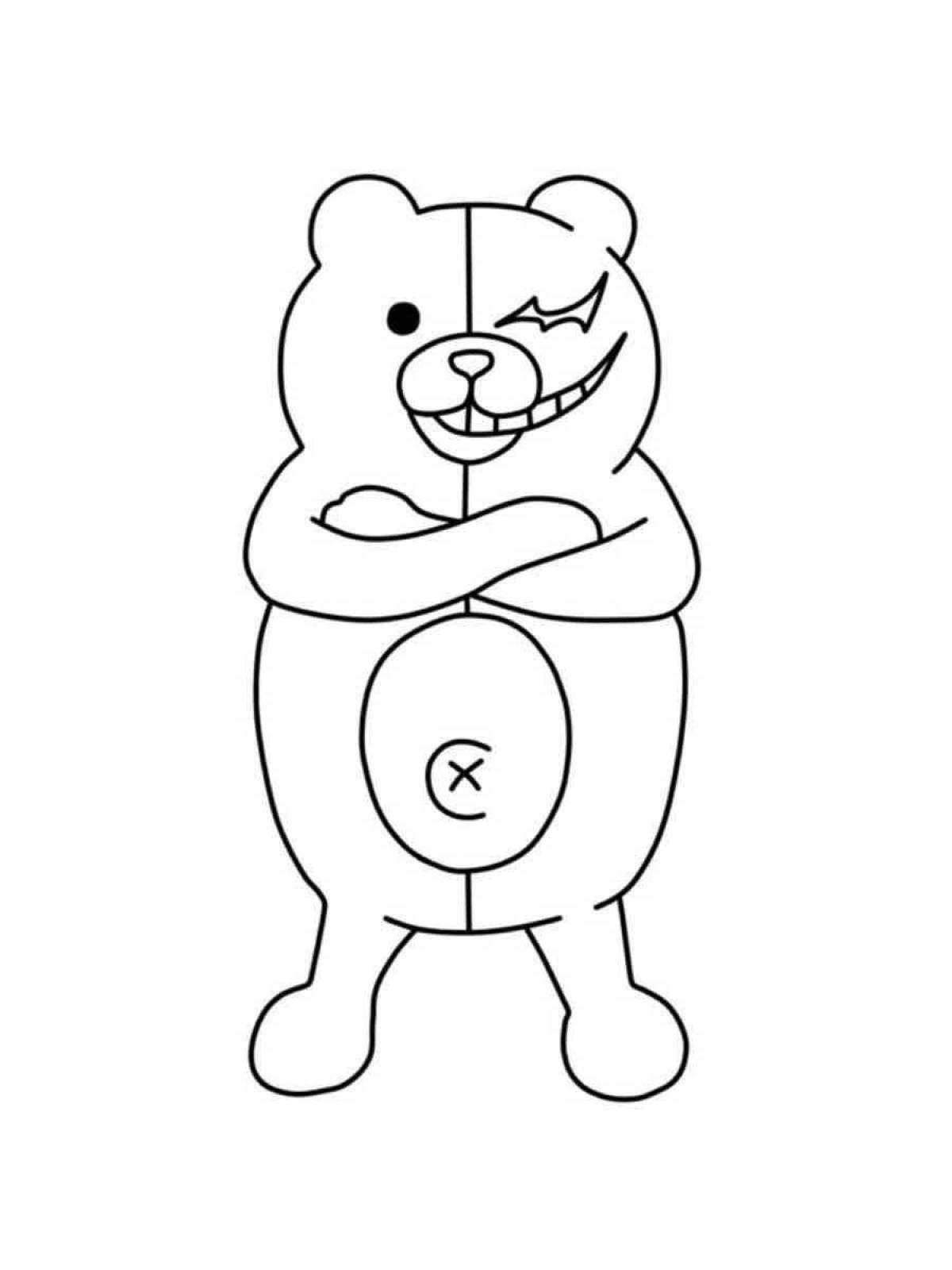 Anime happy bear coloring book