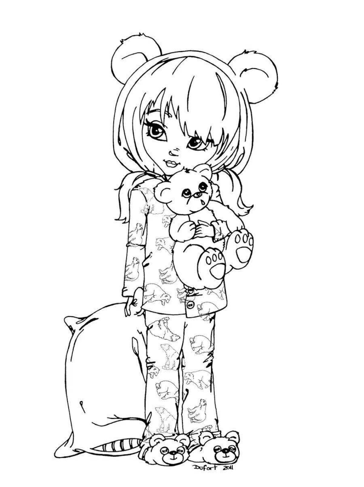 Invitation bear anime coloring book