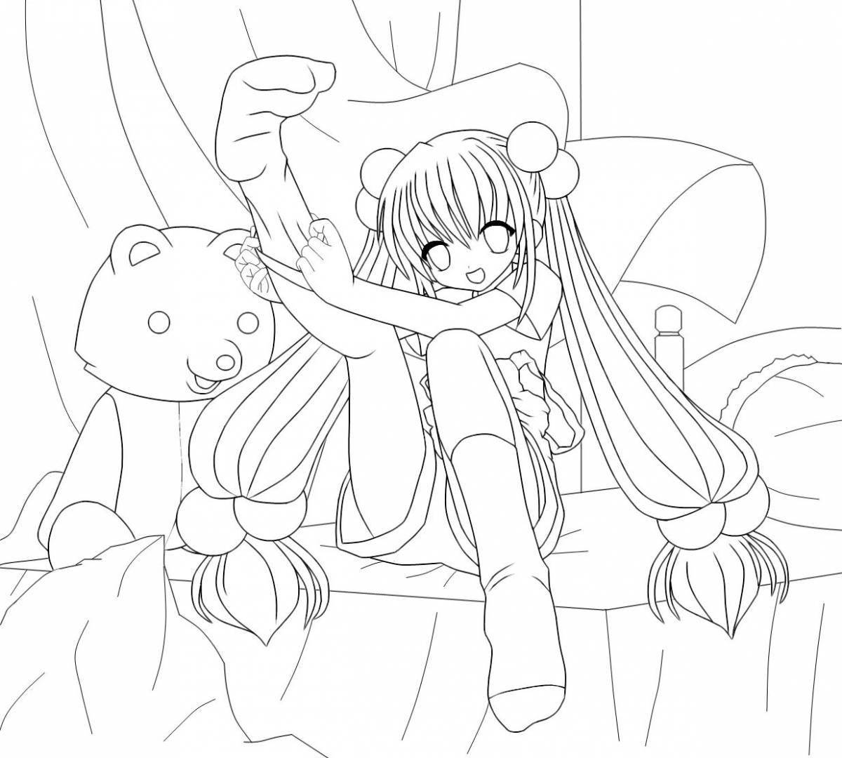 Coloring mystic bear anime