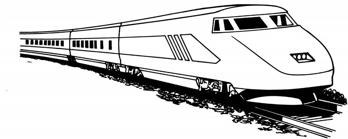 Exciting train coloring page