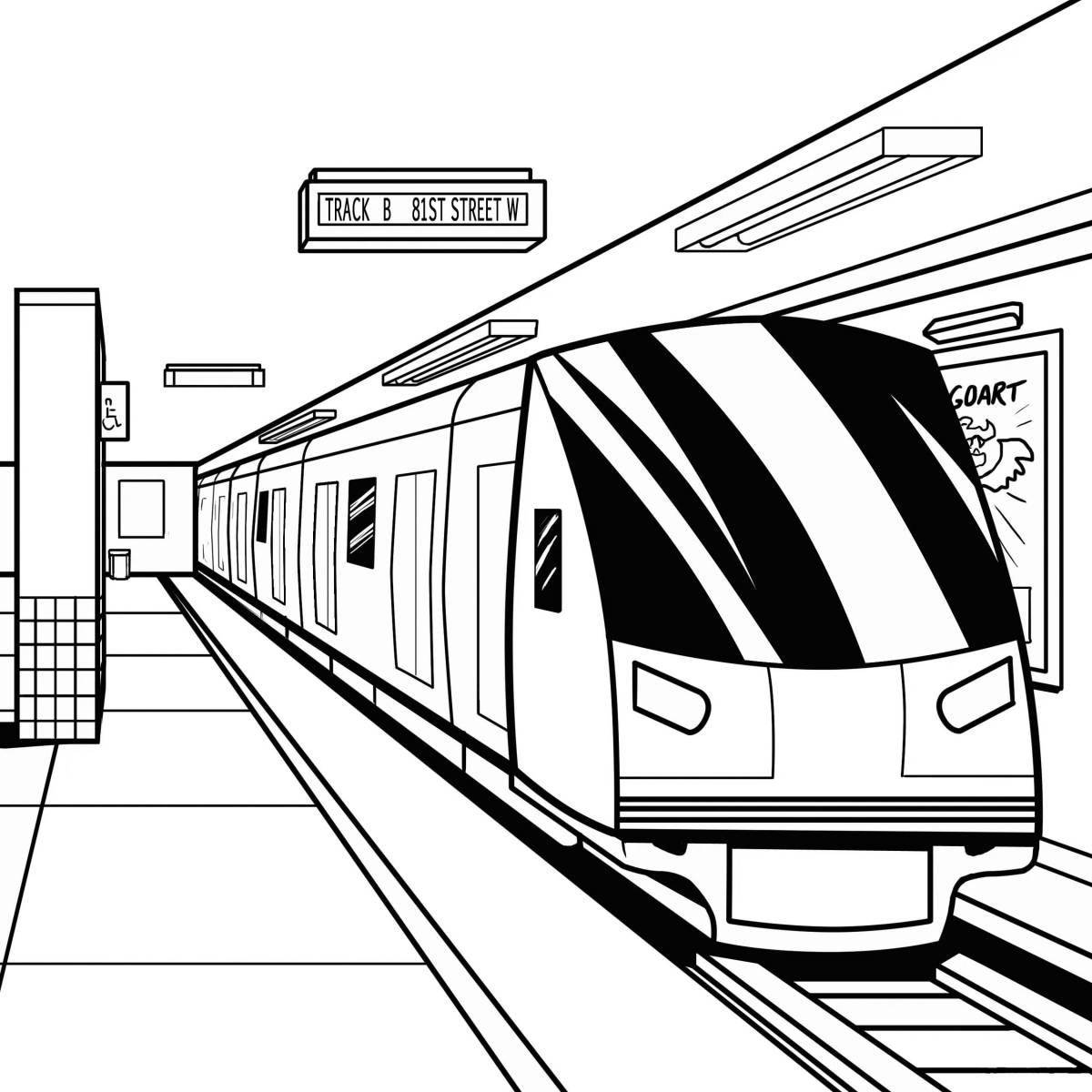 Exquisite rail transport coloring page