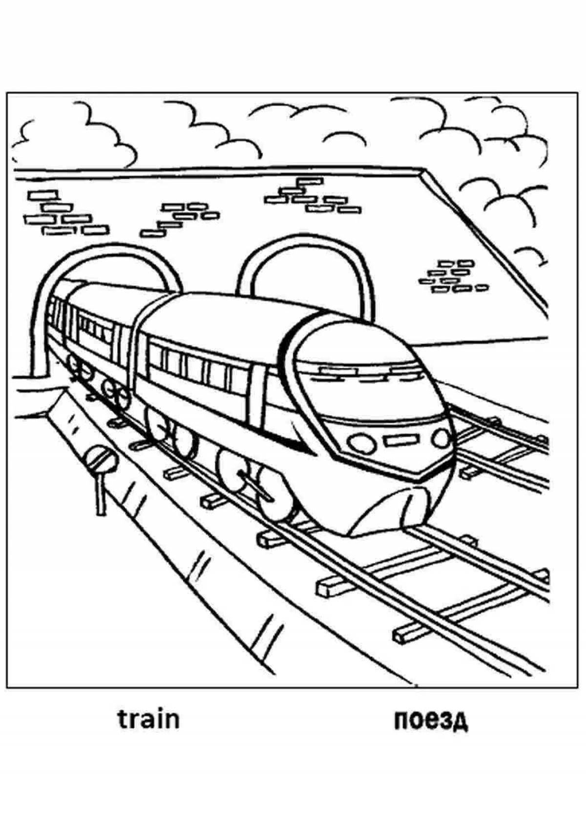Amazing train transport coloring book
