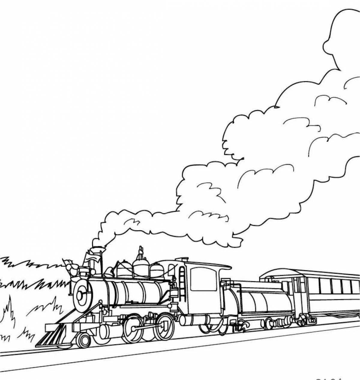 Tempting rail transport coloring book