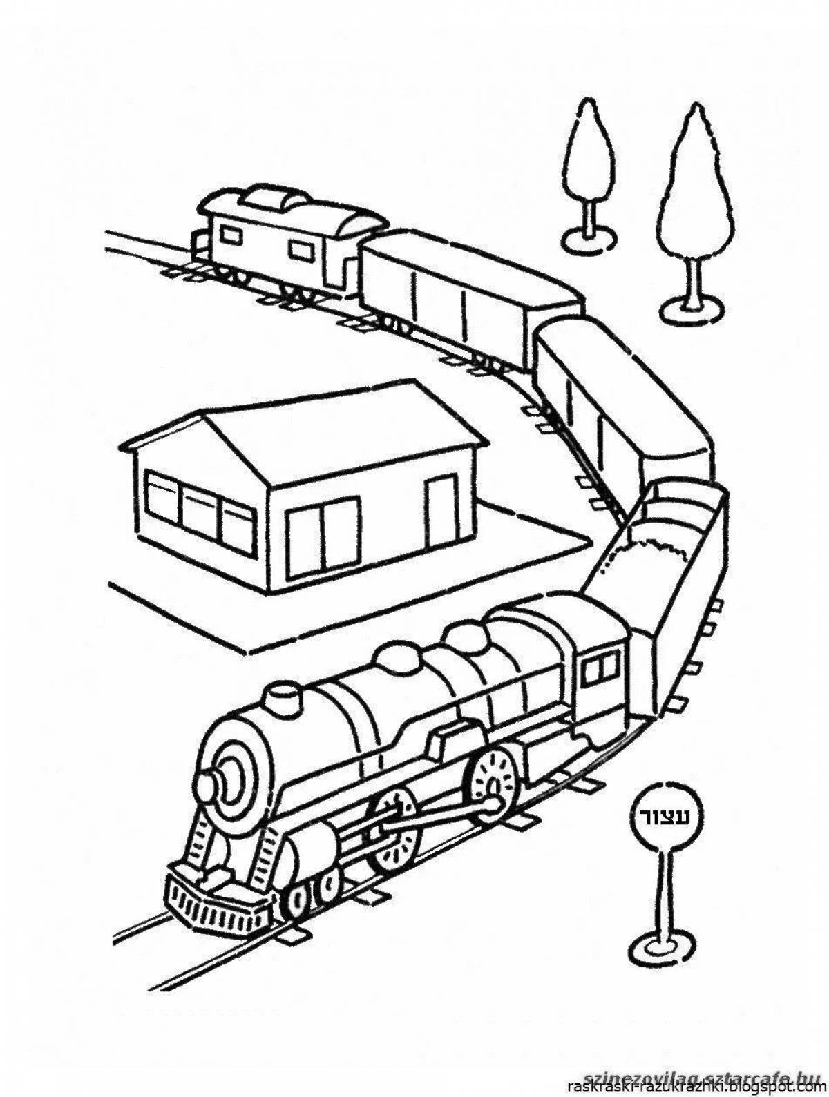 Beautiful rail transport coloring page