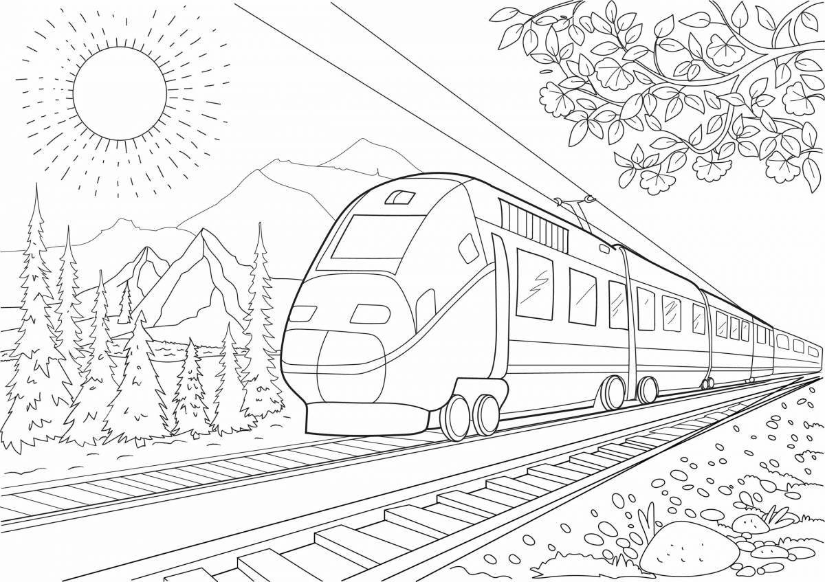 Colorific rail transport coloring book