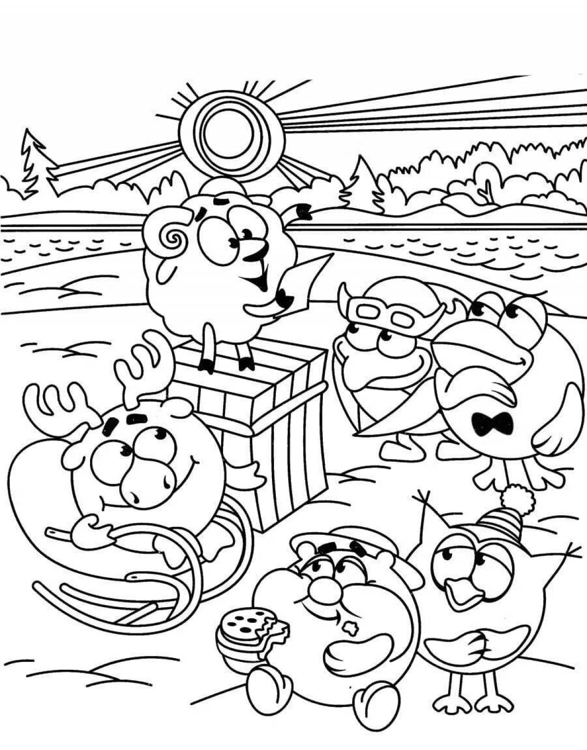 Colorful Smeshariki coloring pages