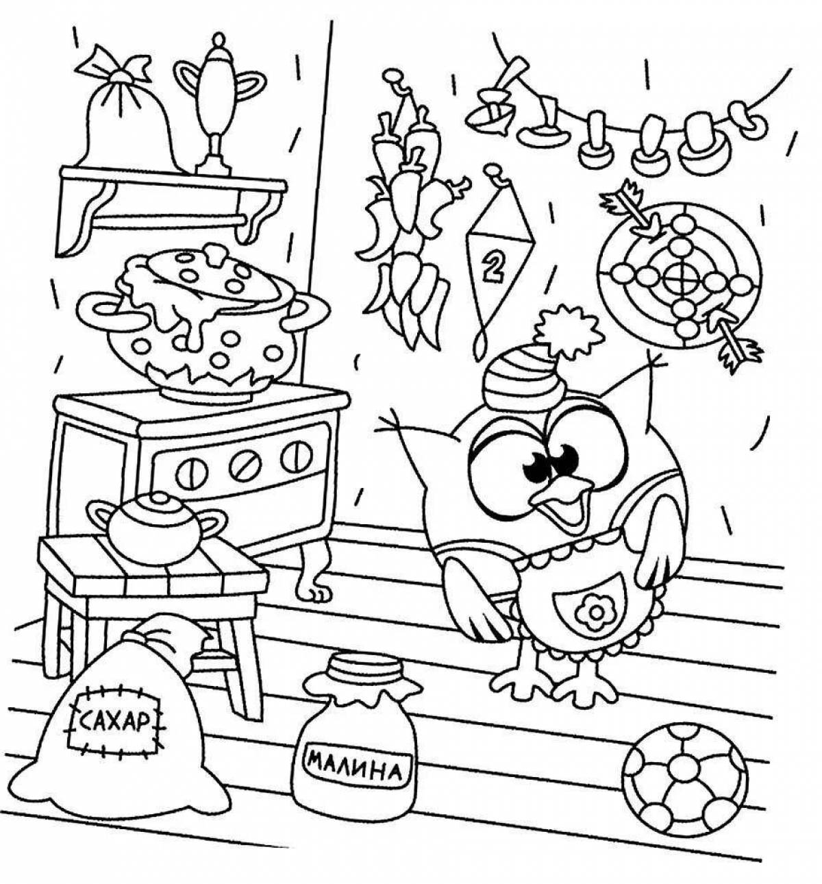 Attracting Smeshariki coloring pages