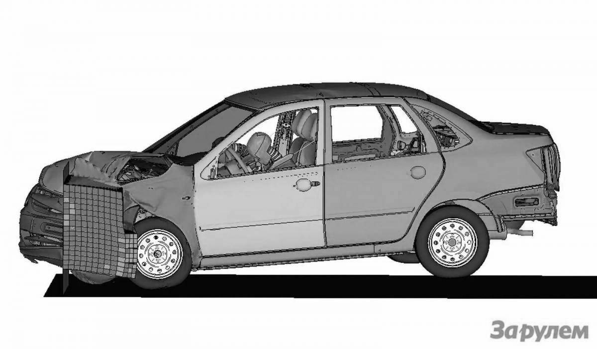 Colorful crash test coloring page