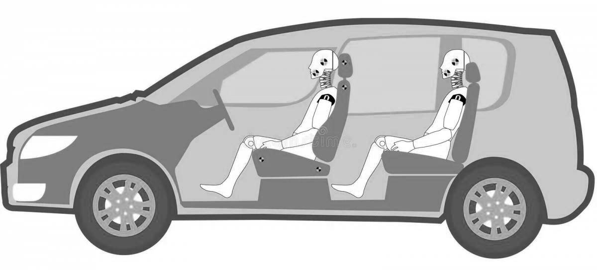 Crash test live coloring page