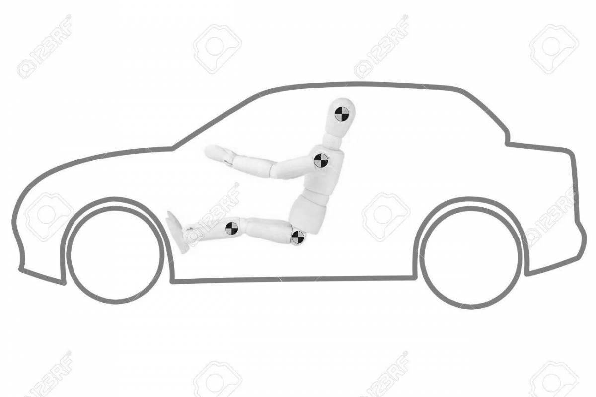 Bold crash test coloring page