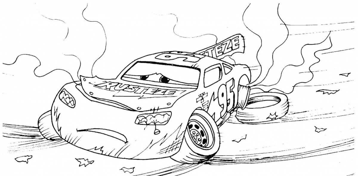 Glowing Crash Test Coloring Page
