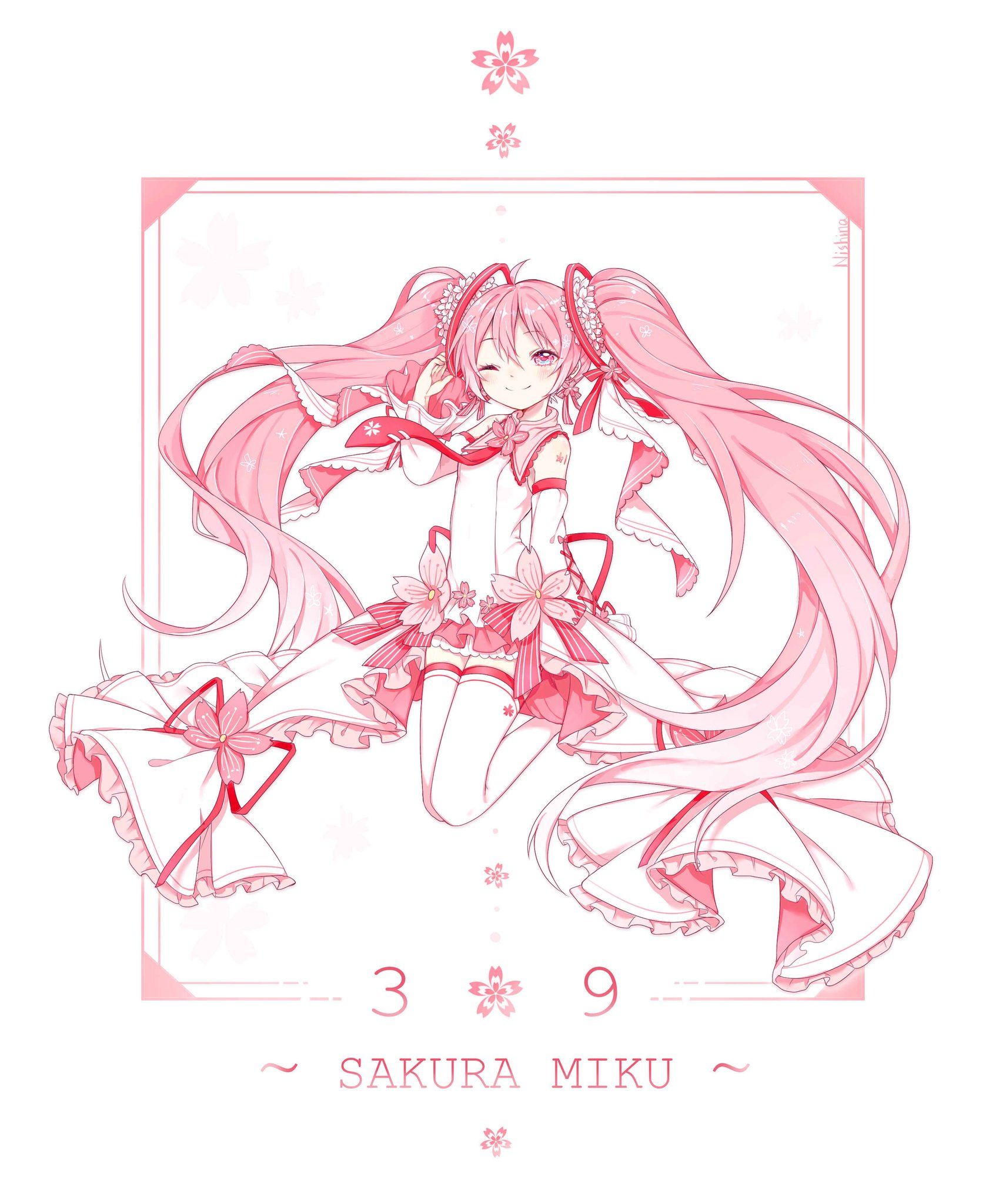 Coloring mystic sakura miku