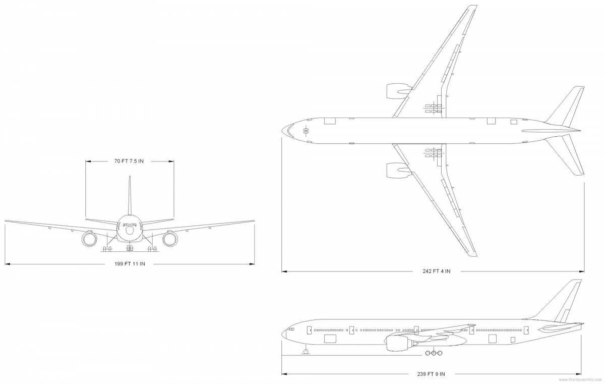 Fabulous Boeing 777 coloring page