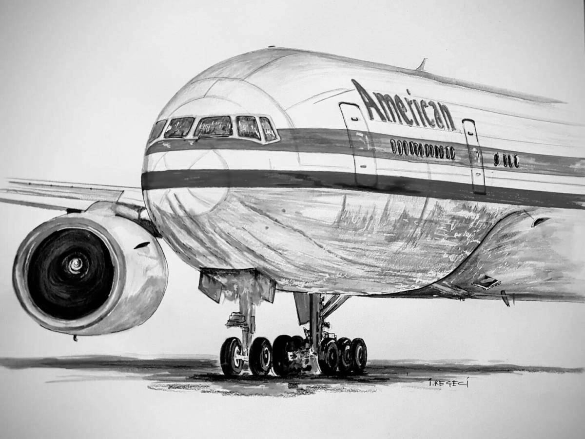 Coloring page dazzling boeing 777