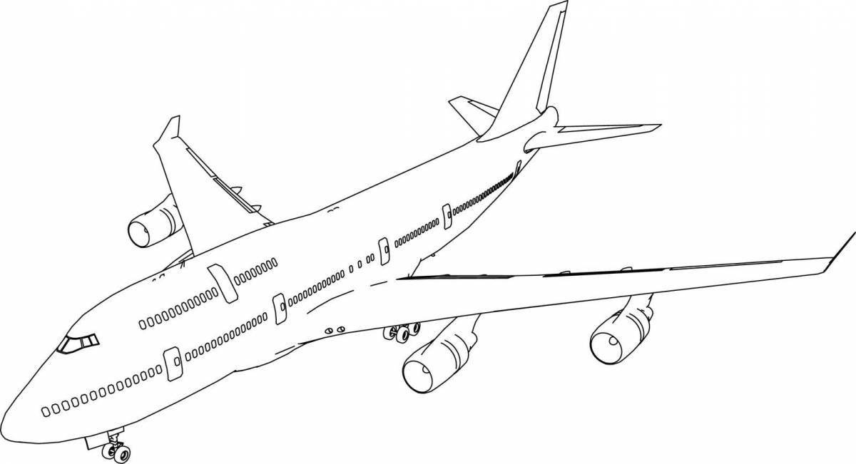 Coloring book glowing Boeing 777