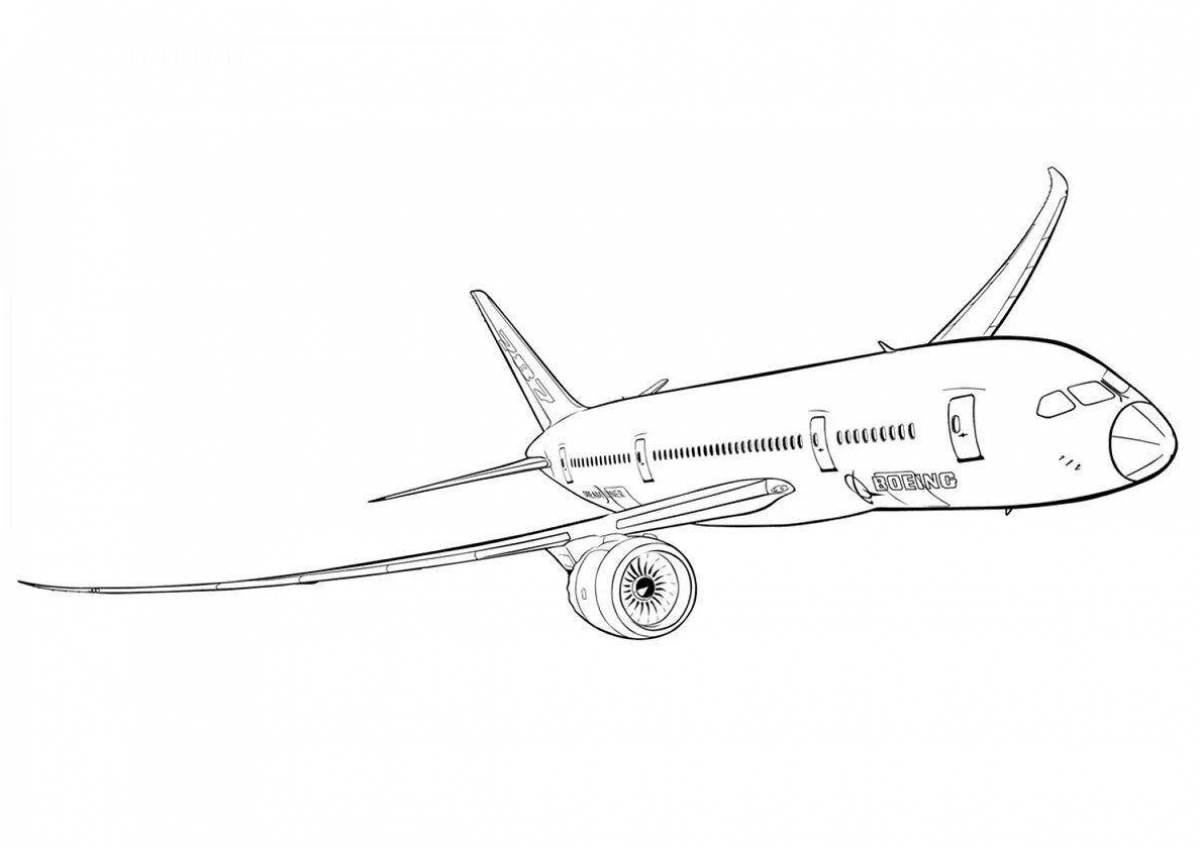 Colorful Boeing 777 coloring book