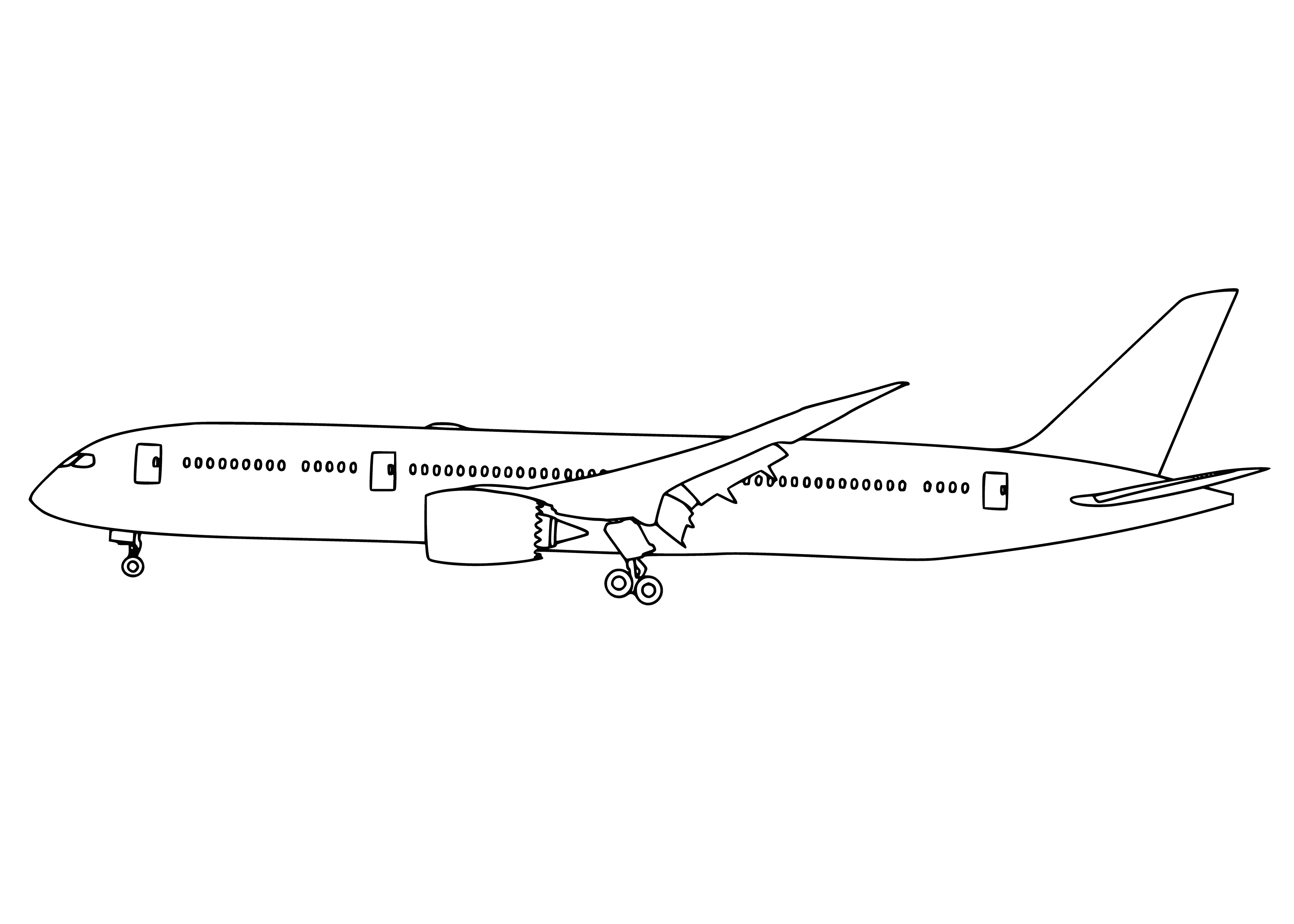 Раскраска самолет Boeing 787 Dreamliner