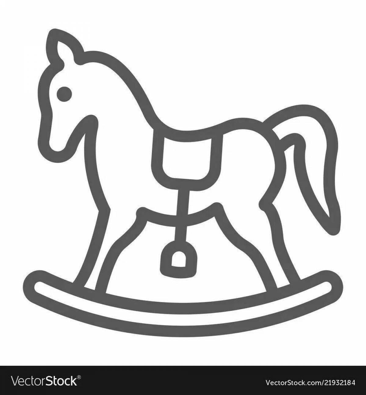 Bright rocking horse coloring book