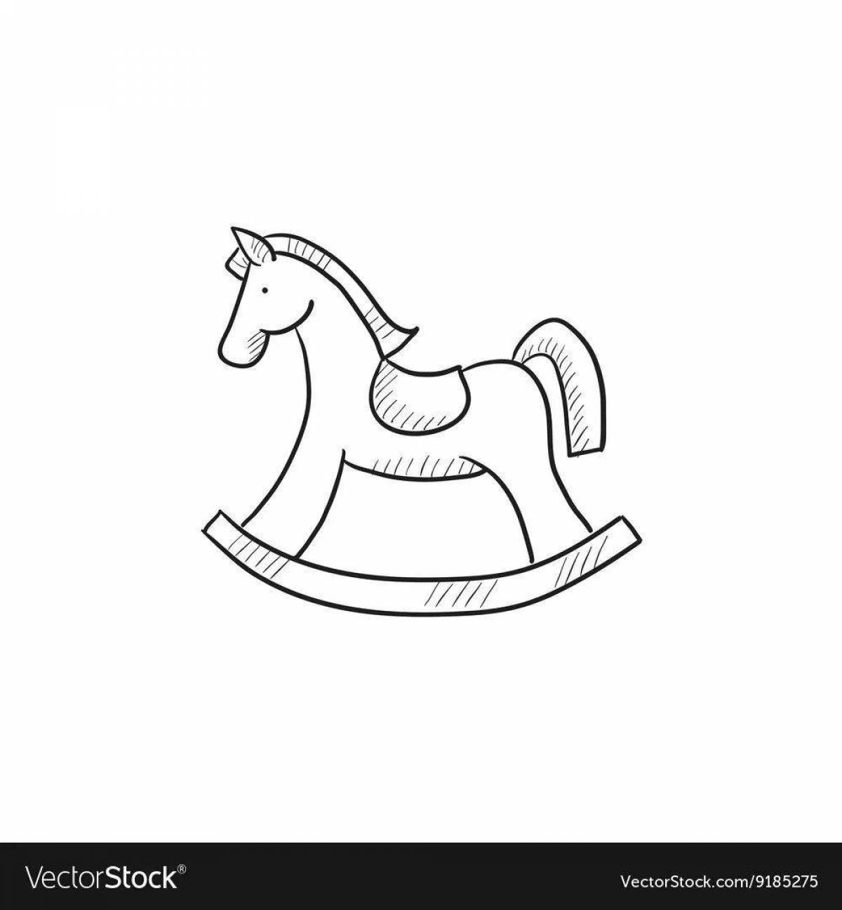 Восхитительная лошадка-качалка раскраска