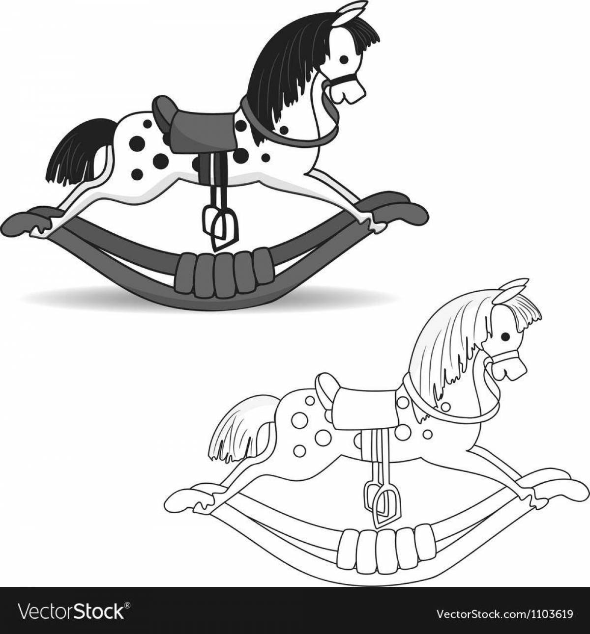 Coloring majestic rocking horse