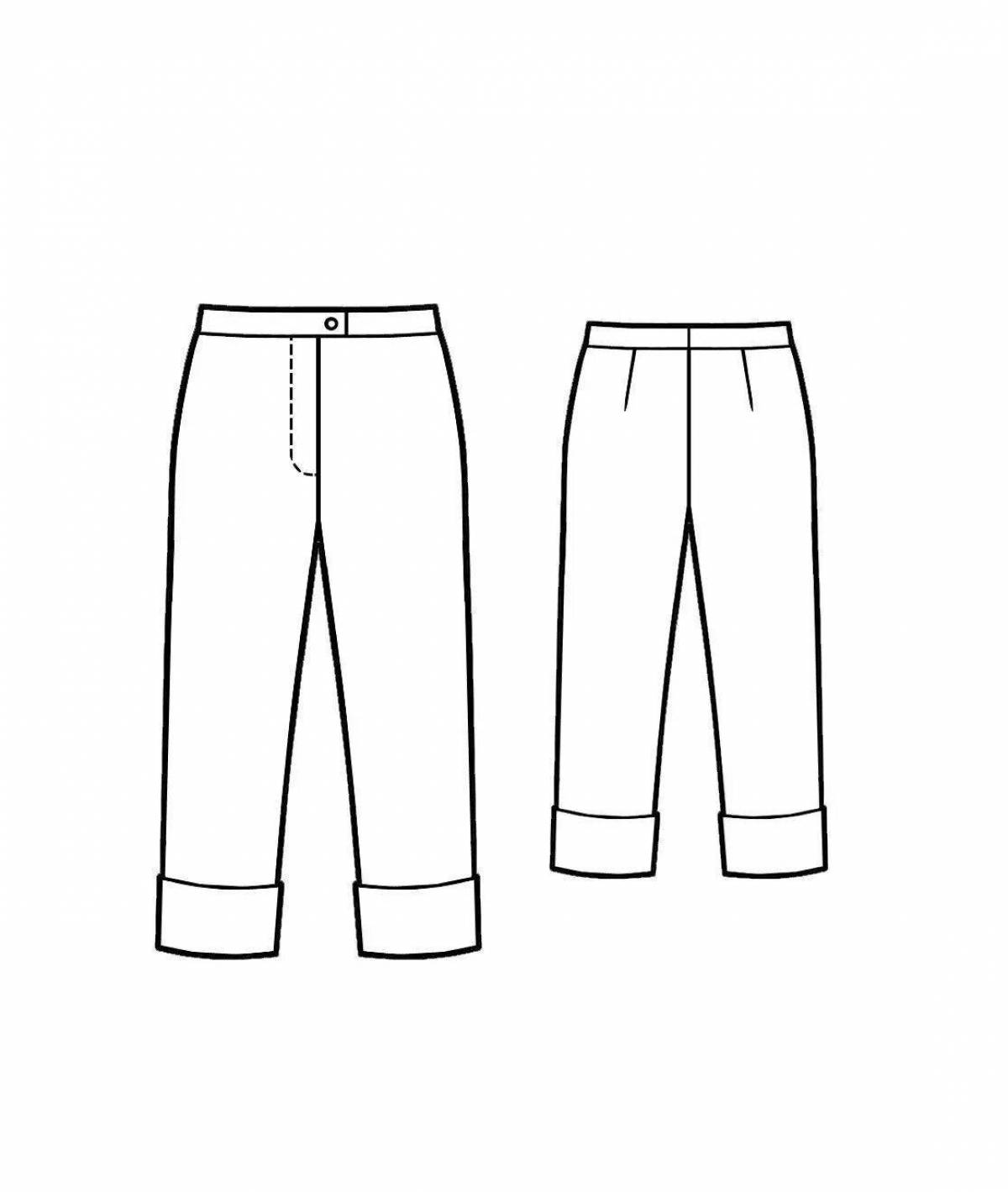 Coloring page elegant sweatpants