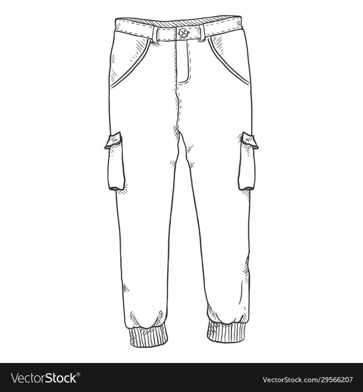 Coloring page stylish sweatpants