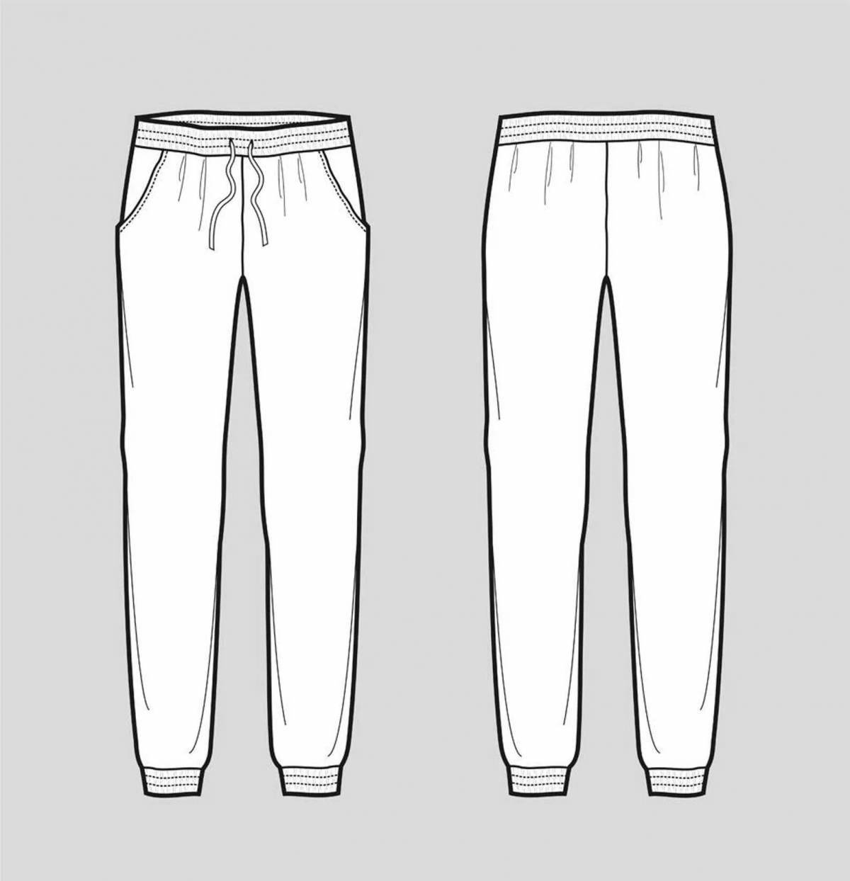 Coloring page fashionable sweatpants