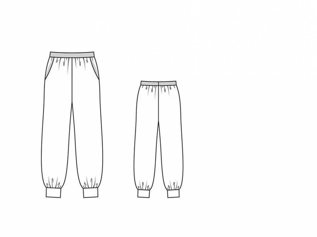 Luxury sweatpants coloring page