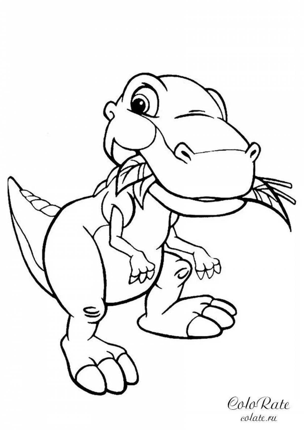 Bright cartoon dinosaur coloring book